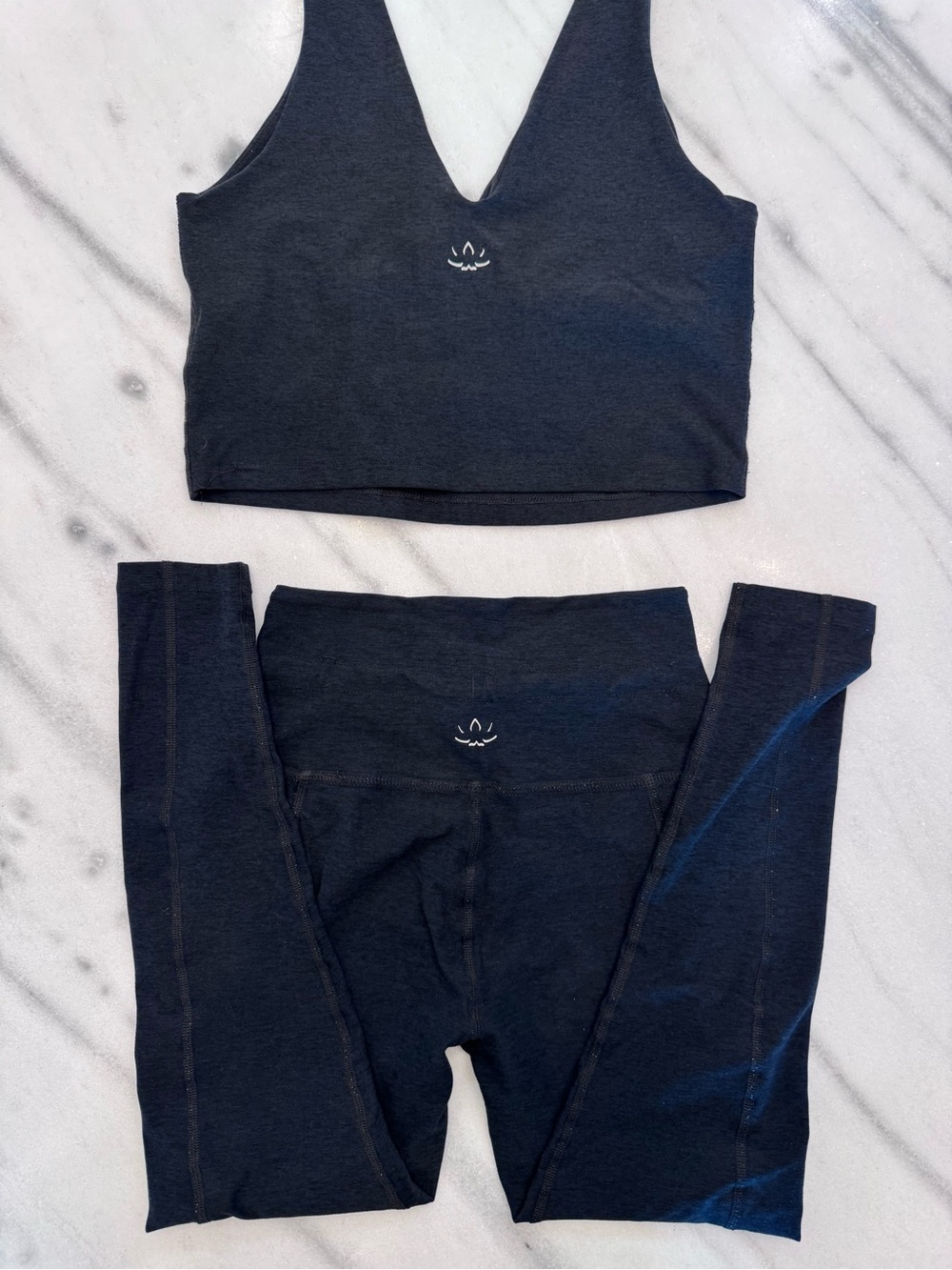 Beyond Yoga Black Leggings & Sports Bra Set